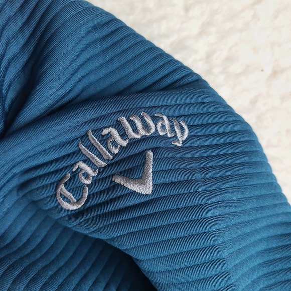 Callaway Sweater Mens Large‎ Teal Blue Weather Series Performance Tech Golf - Picture 8 of 13